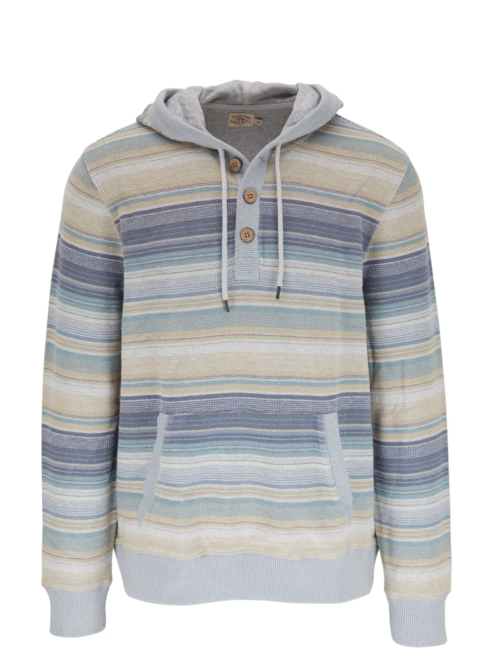 Faherty Campfire Shoreline Hoodie Men’s Pullover Tribal Beachy Surf Pockets Xs